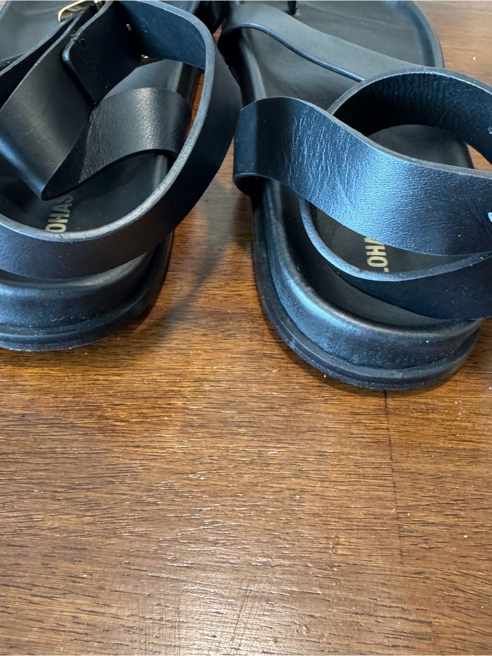 ALOHAS Siren Onix Patent Leather Strap Sandals Black Sz 39 8-8.5 US Minimalist - Picture 7 of 9